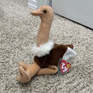 BEANIE BABY BABIES WITH TAG STRETCH OSTRICH 1997